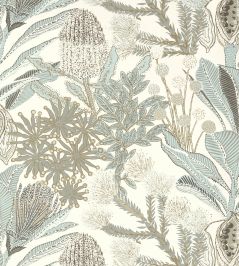Protea Wallpaper by Thibaut Neutral and Spa Blue Protea Wallpaper by Thibaut Neutral and Spa Blue