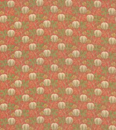 Pumpkins Fabric by GP & J Baker Red/Green Pumpkins Fabric by GP & J Baker Red/Green