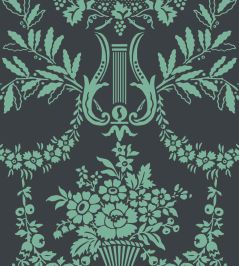 Purnon Wallpaper by Farrow & Ball Off-Black / Arsenic Purnon Wallpaper by Farrow & Ball Off-Black / Arsenic