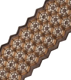 Queen Bee Embroidered Border Trimming by Samuel & Sons Amber Queen Bee Embroidered Border Trimming by Samuel & Sons Amber