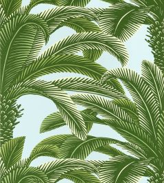 Queen Palm Wallpaper by Thibaut Green and Blue Queen Palm Wallpaper by Thibaut Green and Blue