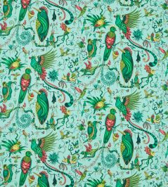 Quetzal Fabric by Clarke & Clarke Aqua Quetzal Fabric by Clarke & Clarke Aqua