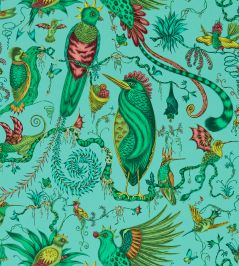 Quetzal Wallpaper by Clarke & Clarke Aqua Quetzal Wallpaper by Clarke & Clarke Aqua