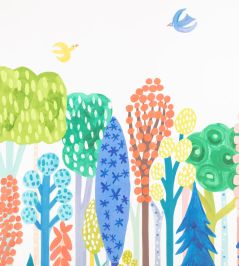 Rainbow Forest Fabric by Villa Nova Green Rainbow Forest Fabric by Villa Nova Green