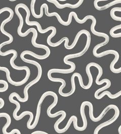 Rainforest Squiggle Mural by Cole & Son White & Grey on Charcoal Rainforest Squiggle Mural by Cole & Son White & Grey on Charcoal