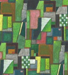 Raku Patchwork Fabric by Designers Guild Emerald Raku Patchwork Fabric by Designers Guild Emerald