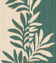 Rama Wallpaper by Casamance Ivoire/emeraude Rama Wallpaper by Casamance Ivoire/emeraude