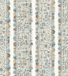 Ravi Ribbon Fabric by Lewis & Wood Aqua Vita Ravi Ribbon Fabric by Lewis & Wood Aqua Vita