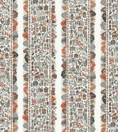 Ravi Ribbon Fabric by Lewis & Wood Satsuma Soot Ravi Ribbon Fabric by Lewis & Wood Satsuma Soot