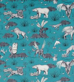 Realite Irreelle Velvet Fabric by Casal Turquoise Realite Irreelle Velvet Fabric by Casal Turquoise