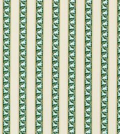 Red Car Stripe Fabric by Morris & Co Forest/Linen Red Car Stripe Fabric by Morris & Co Forest/Linen