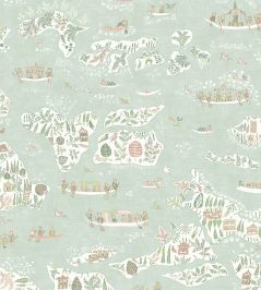 Regatta Fabric by Lewis & Wood Pistachio Rose Regatta Fabric by Lewis & Wood Pistachio Rose