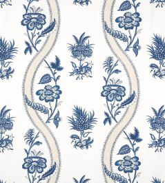 Ribbon Floral Fabric by Thibaut Blue and White Ribbon Floral Fabric by Thibaut Blue and White