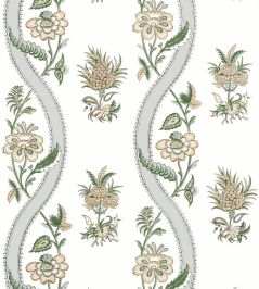Ribbon Floral Wallpaper by Thibaut Green Ribbon Floral Wallpaper by Thibaut Green
