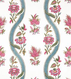 Ribbon Floral Fabric by Thibaut Raspberry and Teal Ribbon Floral Fabric by Thibaut Raspberry and Teal