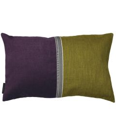 Rime Cushion 30 x 50cm by Maison Casamance Violet Olive Rime Cushion 30 x 50cm by Maison Casamance Violet Olive