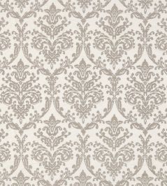 Riverside Damask Fabric by Sanderson Silver Riverside Damask Fabric by Sanderson Silver