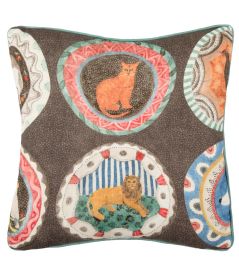 Robina's Dinner Party Cushion 45cm x 45cm by GP & J Baker Cocoa Robina's Dinner Party Cushion 45cm x 45cm by GP & J Baker Cocoa