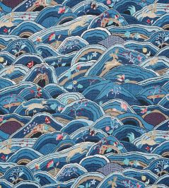 Rolling Hills Fabric by Schumacher Blues Rolling Hills Fabric by Schumacher Blues