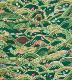 Rolling Hills Fabric by Schumacher Green Rolling Hills Fabric by Schumacher Green