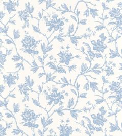 Rosa Wallpaper by Casadeco Bleu Faience Rosa Wallpaper by Casadeco Bleu Faience