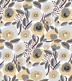 Rosarium Wallpaper by Marimekko Blue/Sand Rosarium Wallpaper by Marimekko Blue/Sand