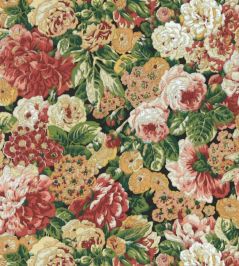 Rose And Peony Wallpaper by Sanderson Amanpuri Red/Devon Green Rose And Peony Wallpaper by Sanderson Amanpuri Red/Devon Green