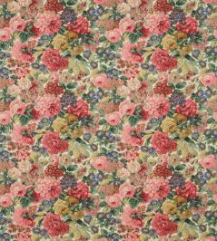 Rose & Peony Fabric by Sanderson Red Rose & Peony Fabric by Sanderson Red