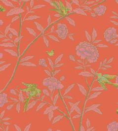 Roseberry With Birds Wallpaper by Cole & Son Vermillion Roseberry With Birds Wallpaper by Cole & Son Vermillion
