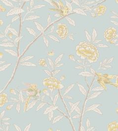 Roseberry With Birds Wallpaper by Cole & Son Powder Blue Roseberry With Birds Wallpaper by Cole & Son Powder Blue
