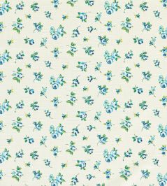 Rosebud Fabric by Clarke & Clarke Cobalt Rosebud Fabric by Clarke & Clarke Cobalt