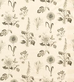 Roseraie Fabric by Clarke & Clarke Charcoal Roseraie Fabric by Clarke & Clarke Charcoal