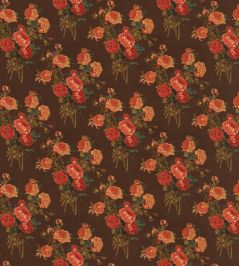 Rosie Fabric by George & Minnie Walnut Rosie Fabric by George & Minnie Walnut