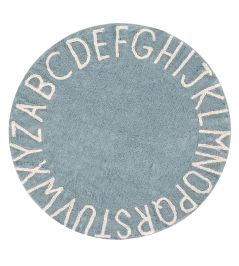 Round ABC Rug by Lorena Canals Vintage Blue-Natural Round ABC Rug by Lorena Canals Vintage Blue-Natural