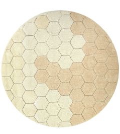 Round Honeycomb Rug by Lorena Canals Golden Round Honeycomb Rug by Lorena Canals Golden