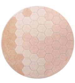 Round Honeycomb Rug by Lorena Canals Rose Round Honeycomb Rug by Lorena Canals Rose