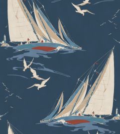 Round The Island Wallpaper by Mulberry Home Indigo Round The Island Wallpaper by Mulberry Home Indigo