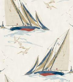 Round The Island Wallpaper by Mulberry Home Red / Blue Round The Island Wallpaper by Mulberry Home Red / Blue
