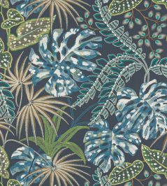 Rousseau Wallpaper by Jane Churchill Midnight/Teal Rousseau Wallpaper by Jane Churchill Midnight/Teal