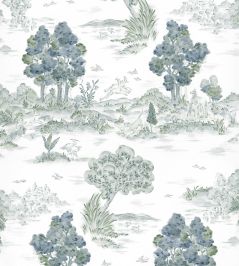 Royal Oak Wallpaper by Coordonne Aqua Royal Oak Wallpaper by Coordonne Aqua