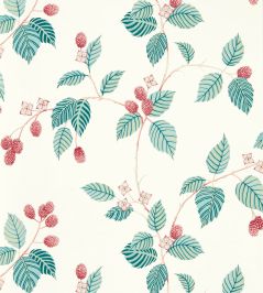 Rubus Wallpaper by Sanderson Raspberry Rubus Wallpaper by Sanderson Raspberry