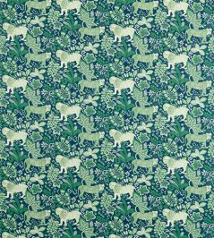 Rumble In The Jungle Fabric by Scion Midnight / Mint Leaf Rumble In The Jungle Fabric by Scion Midnight / Mint Leaf