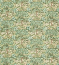 Ruskin Cotton Fabric by GP & J Baker Green Ruskin Cotton Fabric by GP & J Baker Green