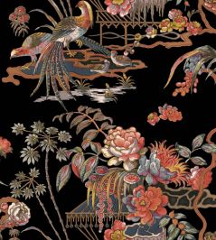 Sacred Pheasants Wallpaper by Coordonne Onyx Sacred Pheasants Wallpaper by Coordonne Onyx