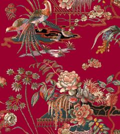 Sacred Pheasants Wallpaper by Coordonne Ruby Sacred Pheasants Wallpaper by Coordonne Ruby