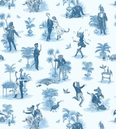 Safari Soiree Wallpaper by Divine Savages Bleu Safari Soiree Wallpaper by Divine Savages Bleu