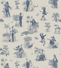 Safari Soiree Wallpaper by Divine Savages Heron Blue Safari Soiree Wallpaper by Divine Savages Heron Blue
