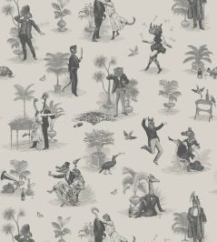 Safari Soiree Wallpaper by Divine Savages Soft Charcoal Safari Soiree Wallpaper by Divine Savages Soft Charcoal