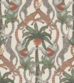 Safari Totem Wallpaper by Cole & Son Terracotta & Forest Green on Stone Safari Totem Wallpaper by Cole & Son Terracotta & Forest Green on Stone