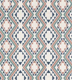 Sagamore Fabric by Thibaut Clay and Navy Sagamore Fabric by Thibaut Clay and Navy